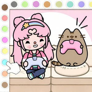 Coloring Book: Toca Life With Pusheen